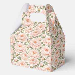 Elegant Peony Floral Pattern Favor Boxes