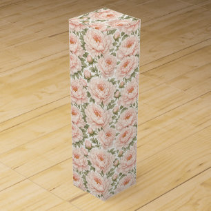 Elegant Peony Floral Pattern Wine Box