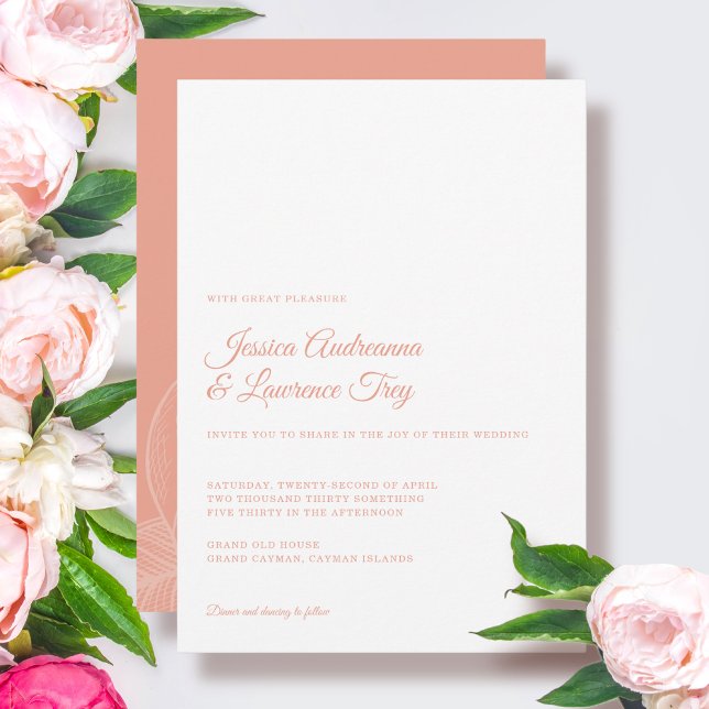 Elegant Peony Flower Minimal Wedding Invitation (Creator Uploaded)