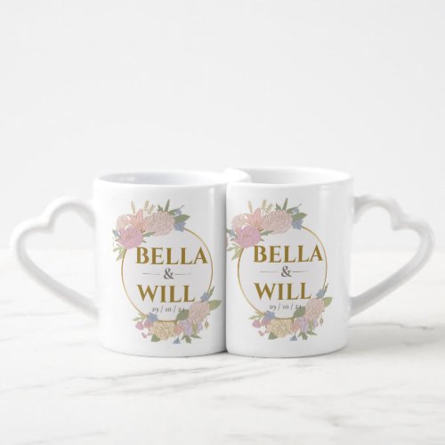 Elegant Peony Lily Rose Wedding         Coffee Mug Set