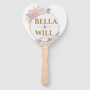Elegant Peony Lily Rose Wedding Hand Fan