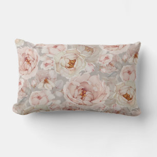 Elegant Peony Lumbar Pillow