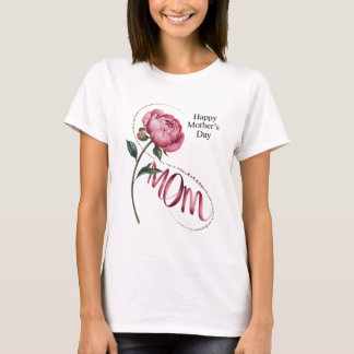 Elegant Peony Mother’s Day Floral Design T-Shirt
