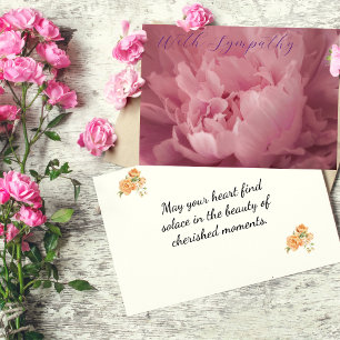 Elegant Peony Sympathy Card