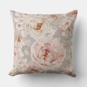 Elegant Peony Throw Pillow