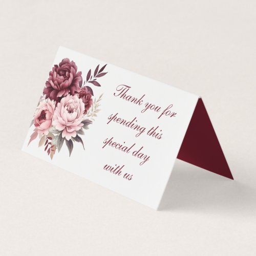 Elegant Peony Watercolor Burgundy Floral Wedding