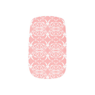 Elegant Peppermint Christmas Candy Swirl Light Red Minx Nail Art