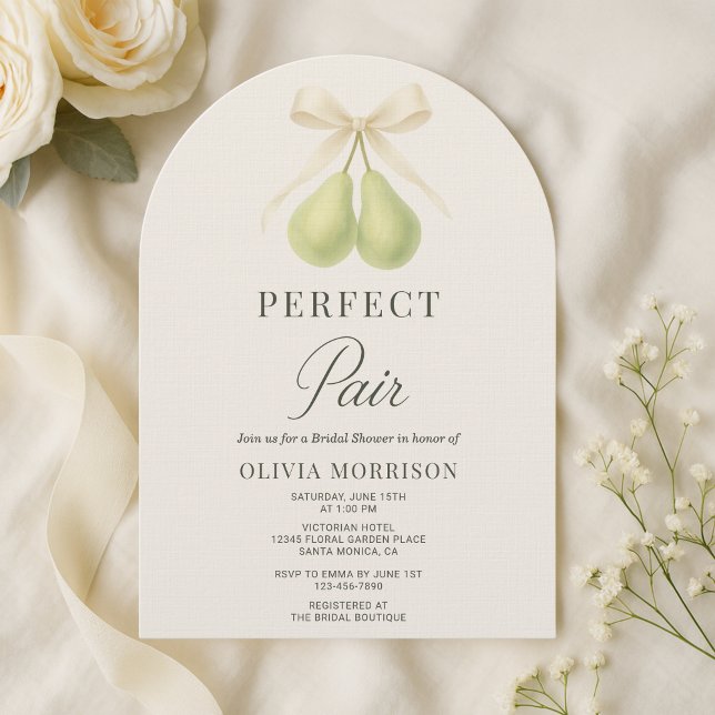 Elegant Perfect Pair Bridal Shower Invitation (Creator Uploaded)