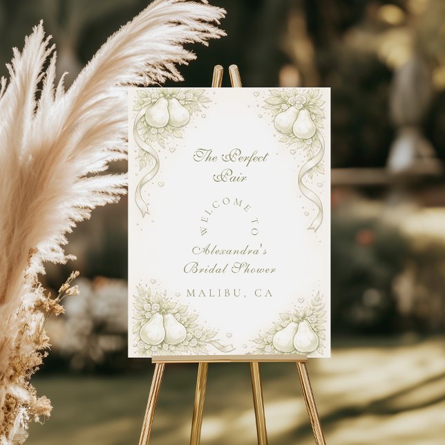 Elegant Perfect Pair Pear Bridal Shower Foam Board (Creator Uploaded)