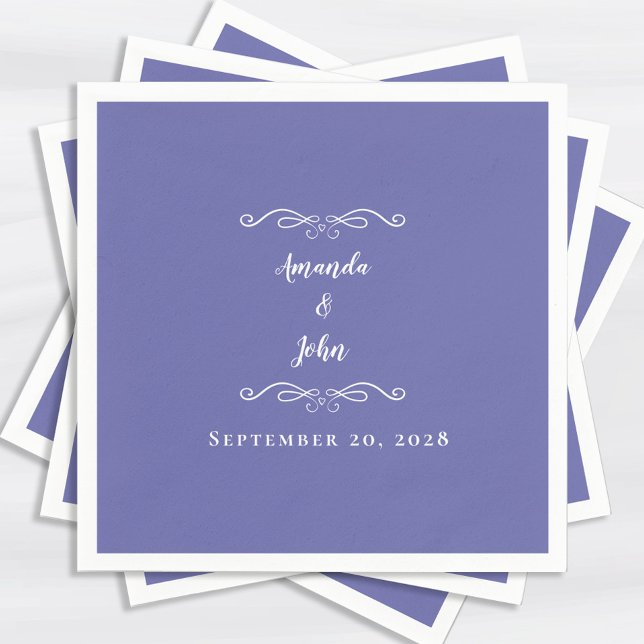 Elegant Periwinkle Blue Chic Wedding Reception  Napkins (Elegant Periwinkle Blue Chic Wedding Reception Napkins)