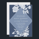 Elegant Periwinkle Blue Floral Wedding Invitation<br><div class="desc">Elegant Periwinkle Blue Floral Wedding Invitation</div>