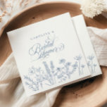 Elegant Periwinkle Blue Wildflower Bridal Shower Napkins<br><div class="desc">Add a touch of sophistication to your celebration with our Elegant Periwinkle Blue Wildflower Bridal Shower Napkins. Featuring delicate wildflower illustrations in a serene periwinkle blue, these napkins bring charm and elegance to your table setting. Perfect for garden or rustic-themed bridal showers, they combine beauty and practicality to enhance your...</div>