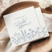 Elegant Periwinkle Blue Wildflower Bridal Shower