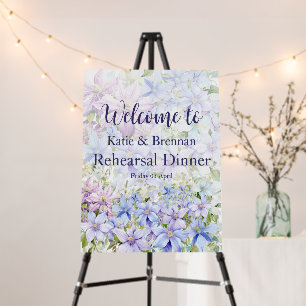 Elegant Periwinkle Clematis QR Code Rehearsal Foam Board