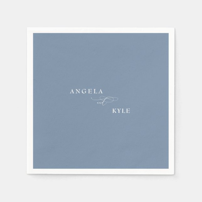 Elegant Periwinkle Custom Cocktail  Napkins (Front)