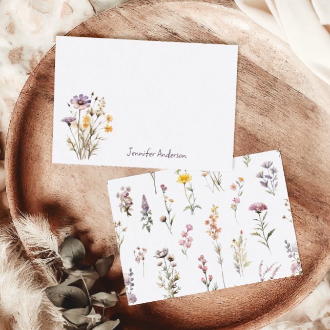 Elegant Periwinkle Floral Personal Stationery Note Card (Creator Uploaded)