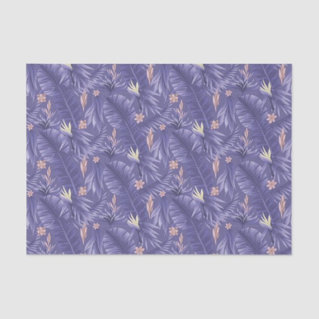 elegant periwinkle floral tiled pattern  tissue paper (Front)