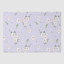 Elegant Periwinkle Spring Watercolor Floral Tissue Paper