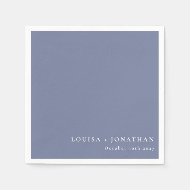 Elegant Periwinkle Trendy Minimal Custom Napkins (Front)