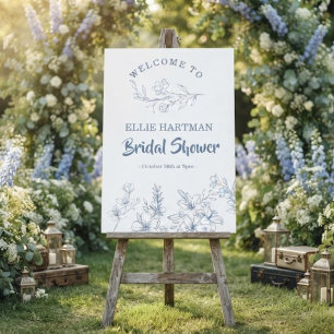 Elegant Periwinkle Wildflower Bridal Shower Foam Board