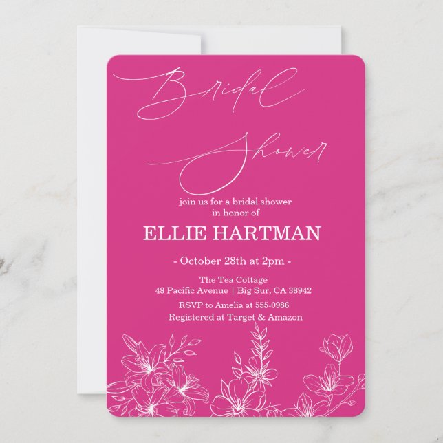 Elegant Periwinkle Wildflower Bridal Shower  Invitation (Front)