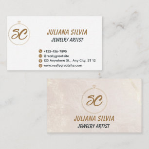 Elegant Permanent Jewelry Artist QR Code Business Card