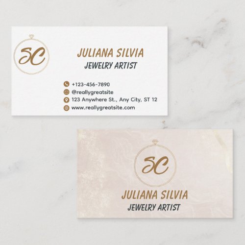Elegant Permanent Jewelry Artist QR Code Business  Card