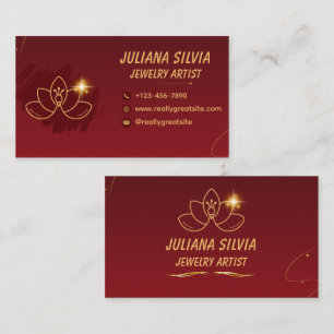 Elegant Permanent Jewelry Artist QR Code Business Card
