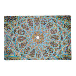 Elegant Persian Blue Arabesque Oriental Pattern Placemat