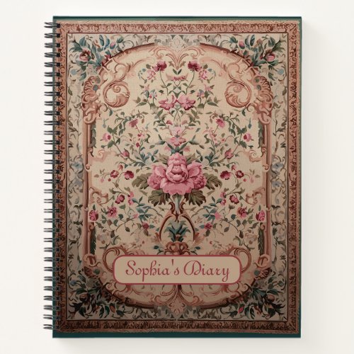 Elegant Persian Floral Spiral Notebook