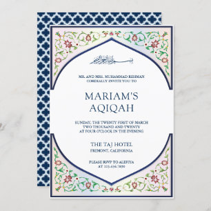 Elegant Persian Mosaic Art Islamic Aqiqah Invitation