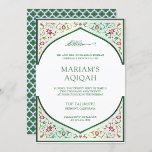 Elegant Persian Mosaic Art Islamic Aqiqah Invitation
