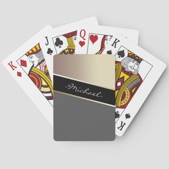 Elegant, personal card, geometric, abstract poker cards (Back)