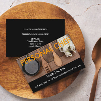 Elegant Personal Chef Business Card by marlenedesigner at Zazzle