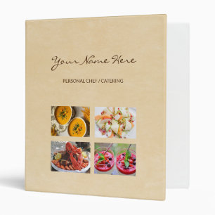 Elegant personal chef or catering with food photos 3 ring binder