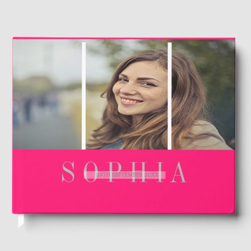 Elegant Personal Photo Bat Mitzvah Pink Silver