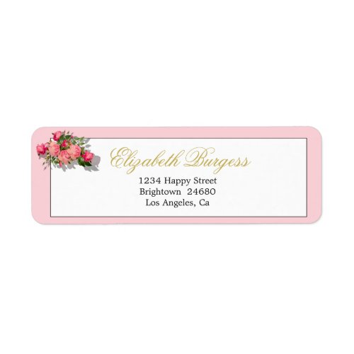 Elegant Personal Roses Gold  Pink Label