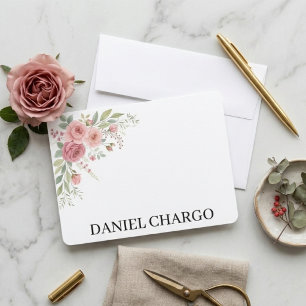 Elegant Personal Stationery Set Custom Name Note Card