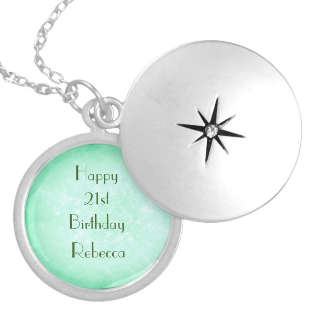 Elegant Personalised 21st Birthday Locket Necklace (Front)