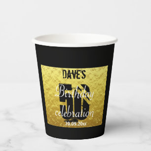 Elegant Personalised 50th Any Age Birthday Party Paper Cups