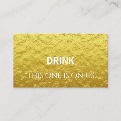 Elegant Personalised Gold Wedding Drink Ticket