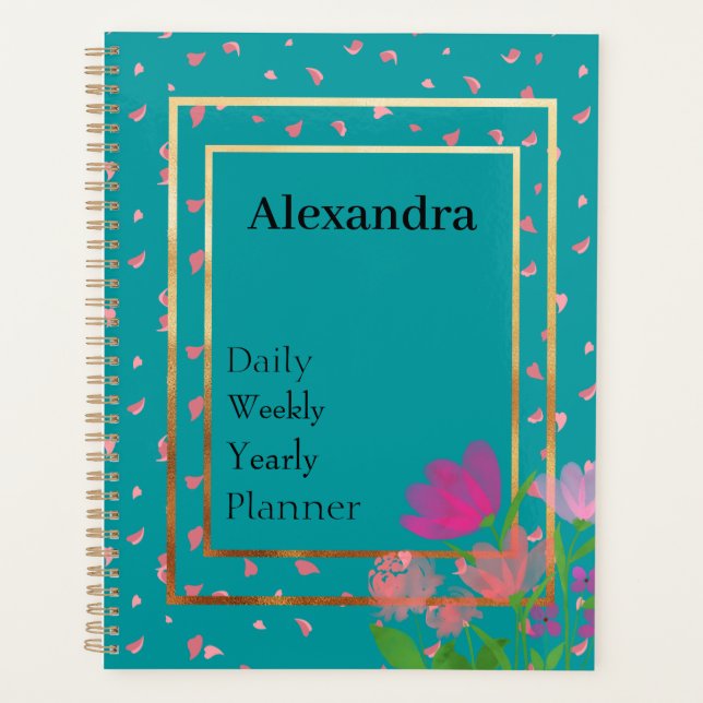 Elegant personalize Alexandra daily weekly yearly Planner (Front)