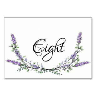 Elegant personalize lavender eucalyptus   table number