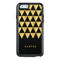 Elegant Personalize Name Black Triangle Geometric OtterBox iPhone 6/6s Case