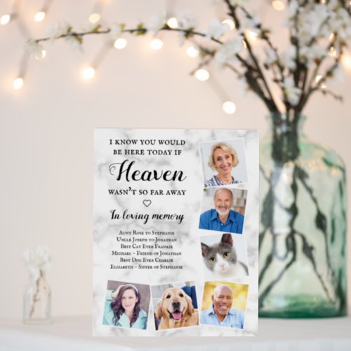 Elegant Personalize Photo Heaven Wedding Memorial  Foam Board