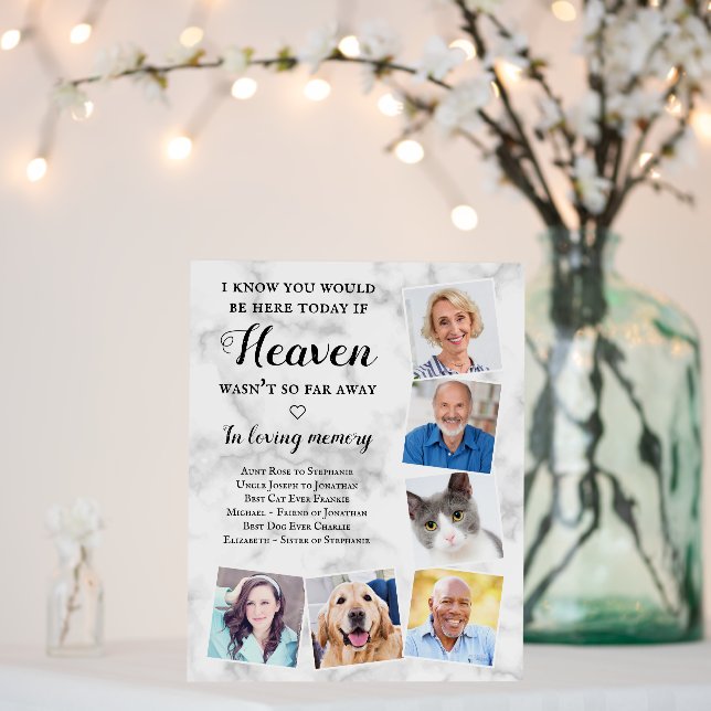 Elegant Personalize Photo Heaven Wedding Memorial  Foam Board (In Situ (Wedding))