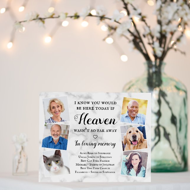 Elegant Personalize Photo Heaven Wedding Memorial Foam Board (In Situ (Wedding))