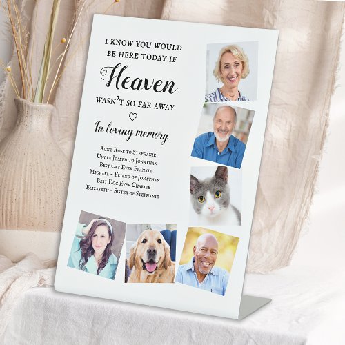 Elegant Personalize Photo Heaven Wedding Memorial Pedestal Sign