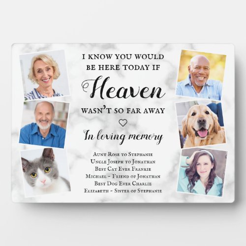 Elegant Personalize Photo Heaven Wedding Memorial Plaque
