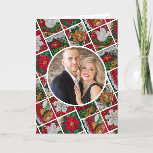 Elegant Personalize Signature Christmas Photo Card (Front)